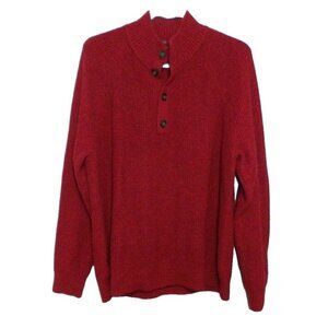 BANANA REPUBLIC red pullover Italian yarn wool blend sweater men's size XL